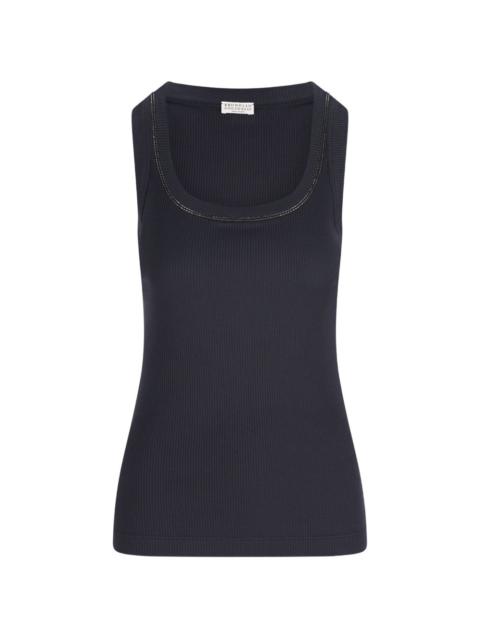 ribbed-knit tank top