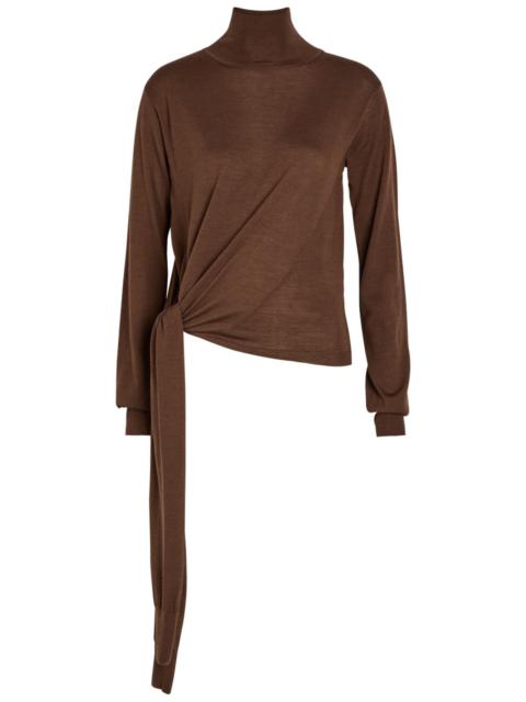 Rohe Tied Sleeve Detail Wool and Silk-blend Jumper