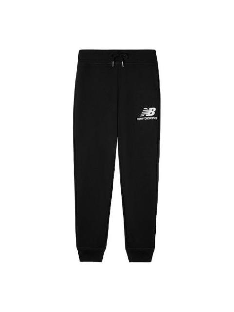 New Balance Essentials Stacked Logo Sweatpants 'Black White' AMP03558-BK