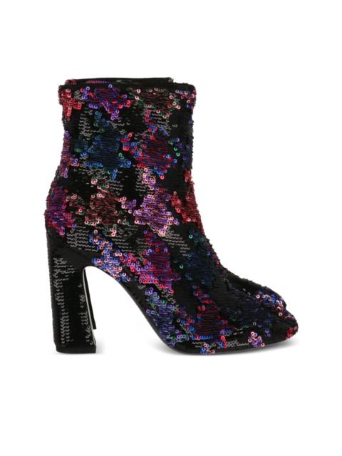 100mm sequin floral boots