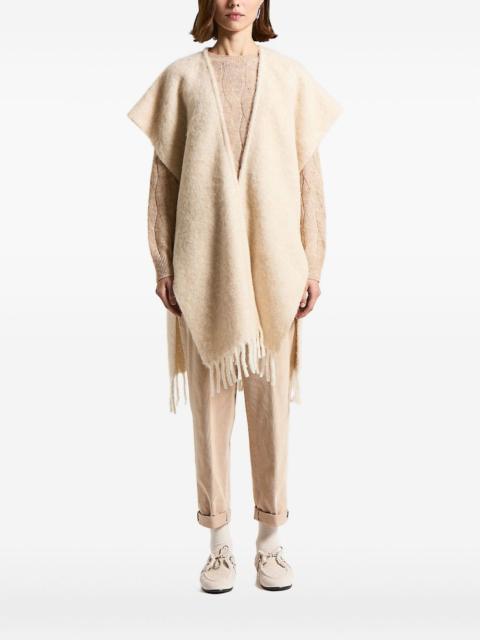 sequin-embellished fringed cape