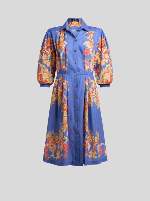 PRINTED COTTON SHIRT DRESS