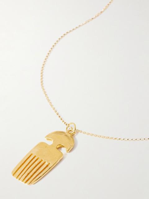 The Vanity Comb recycled gold-plated necklace Gold