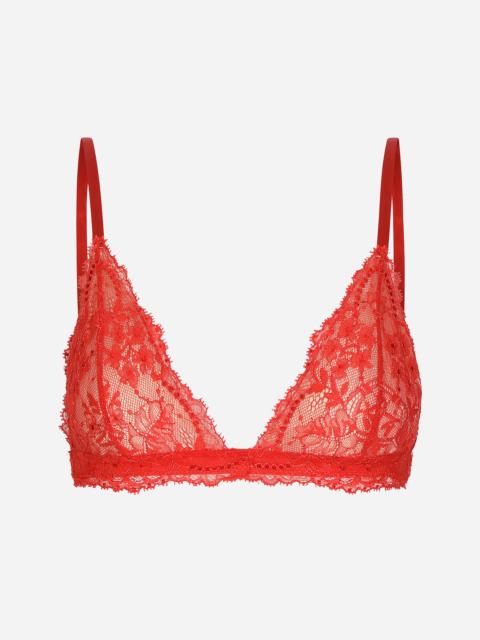 Chantilly lace triangle bra
