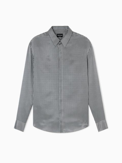 SHIRT IN PRINTED SILK SATIN