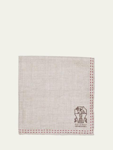 Men's Silk Logo Emblem Pocket Square