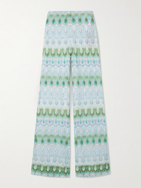 Metallic Crochet-knit Pants