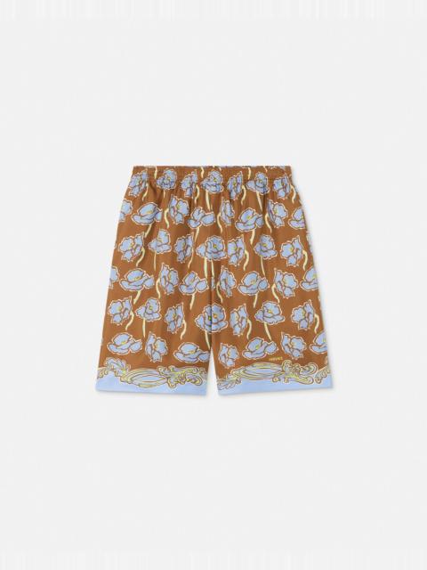 Poppies Foulard Silk Shorts