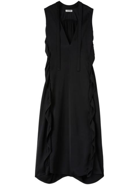 ruffle-detail V-neck maxi dress