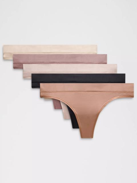 UnderEase Mid-Rise Thong Underwear *5 Pack