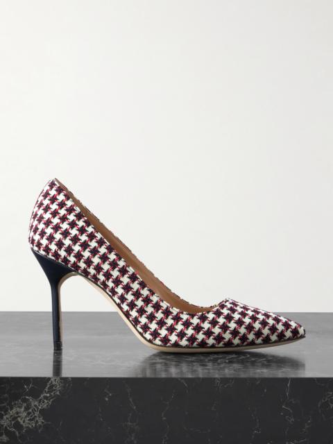 90 Leather-trimmed Embroidered Tweed Pumps