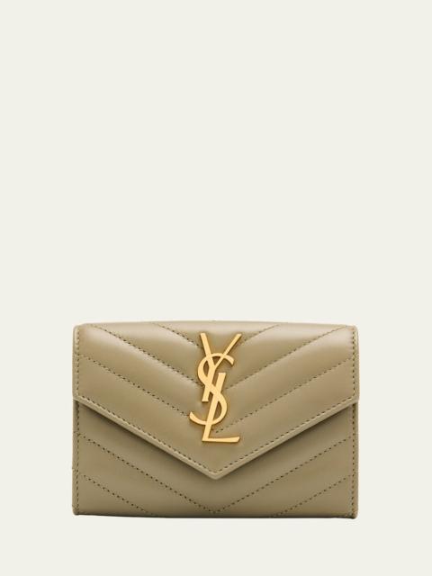 YSL Monogram Small Flap Wallet in Smooth Leather
