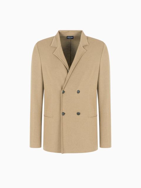 DOUBLE-BREASTED JACKET IN VIRGIN WOOL AND CASHMERE
