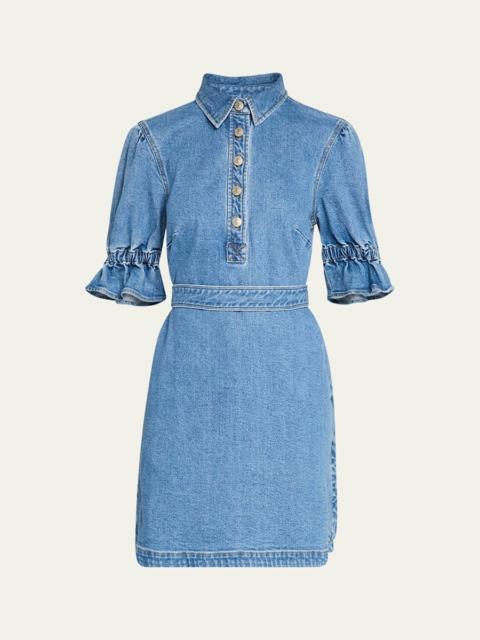 Nataly Denim Puff-Sleeve Mini Dress