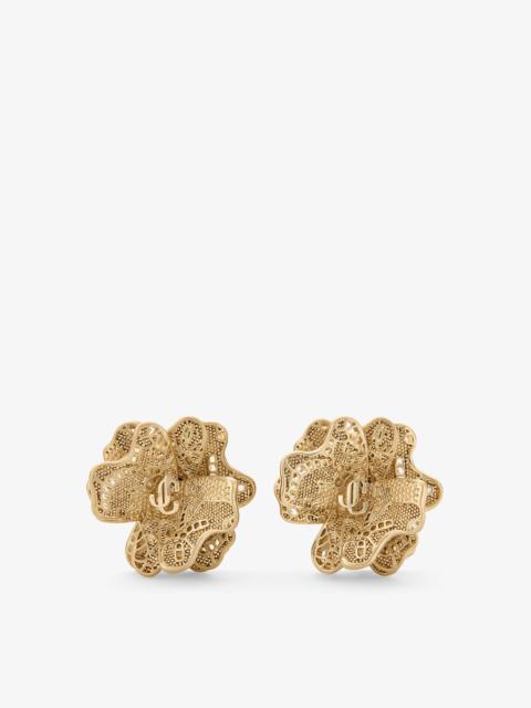 Lace Corsage Studs
Gold Finish Metal Corsage Earrings