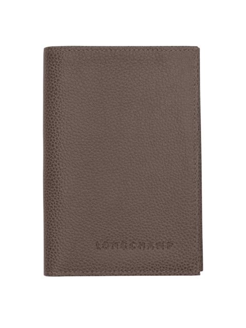Le Foulonné Passport cover Taupe - Leather