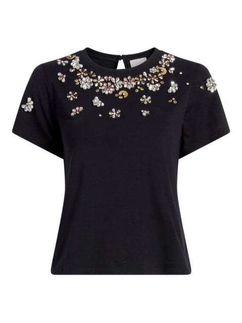 embellished-flowers T-shirt
