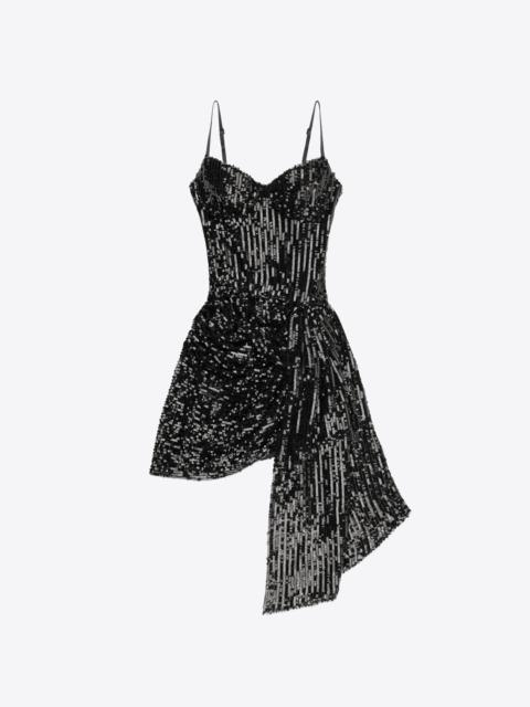 WRAPPED SEQUIN MINI DRESS