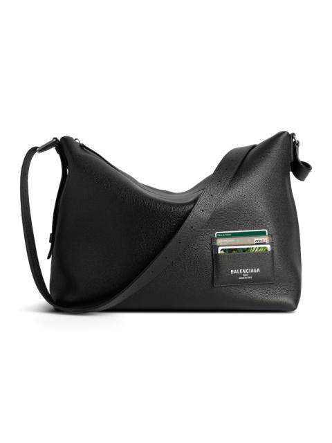 Men's Credit Large Messenger Bag in Black