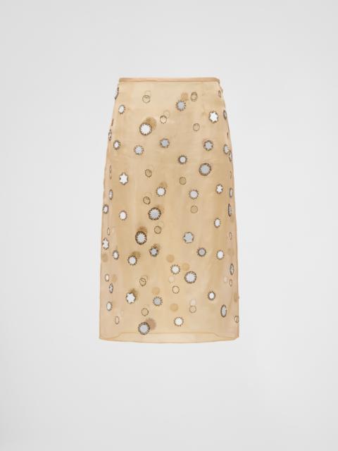 スカート Skirt Copper PRADA Organza