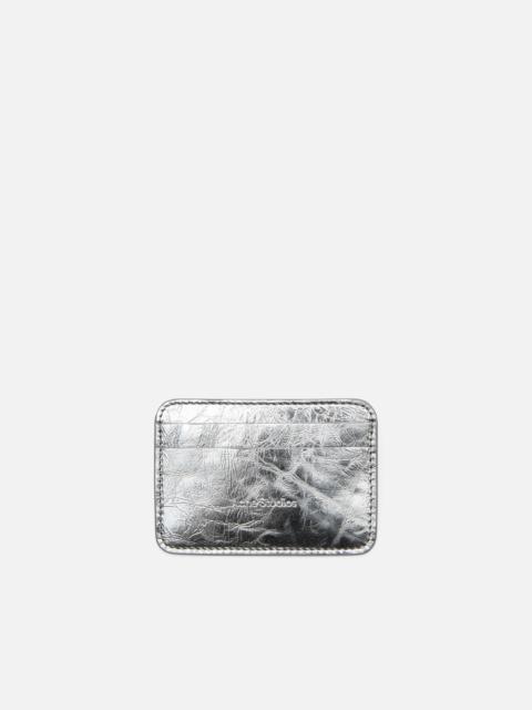 Leather card holder - Silver