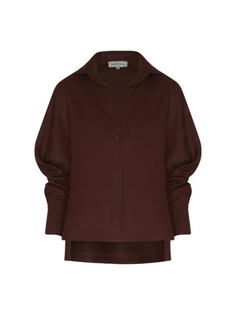 Si Sabes Linen Shirt brown