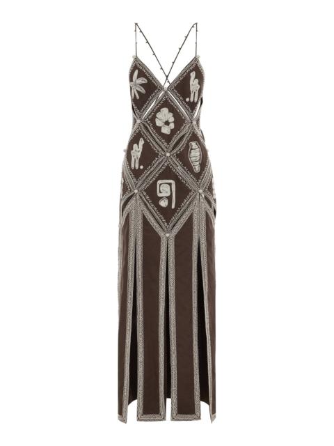 Leandra Corded Slip Midi Dress