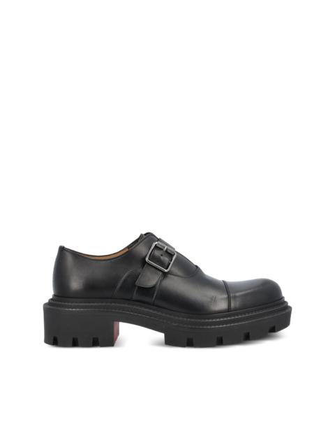 buckle-fastening leather shoes