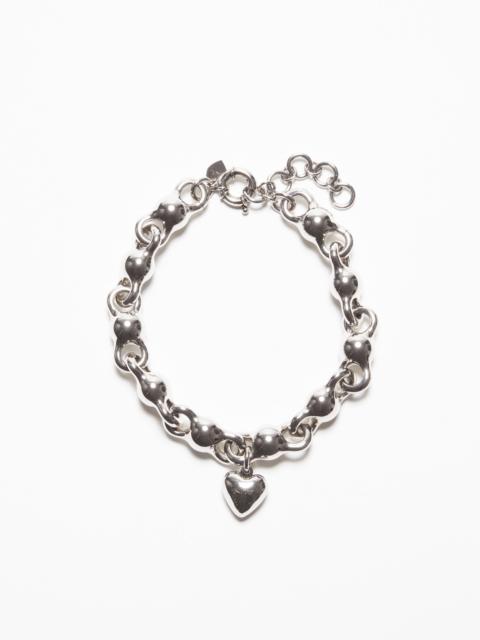 Heart charm necklace - Antique Silver