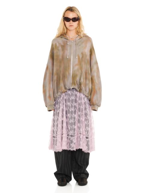 REISHI AURORA GATHERED ZIP UP HOODIE