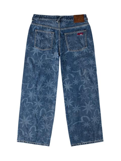 EVISU X GDC Allover Washed Print Relax Fit Jeans