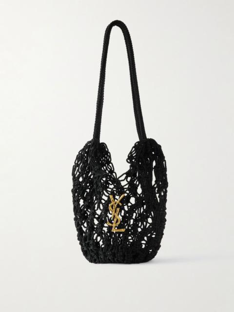 Woven cord shoulder bag Black
