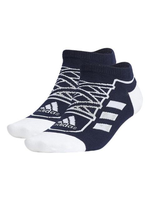 adidas logo Training Sports Socks Couple Style 2 Pairs Black GN8861