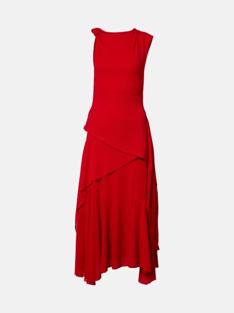 Draped asymmetric midi dress