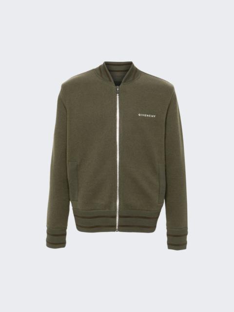 Knitted Varsity Jacket Khaki