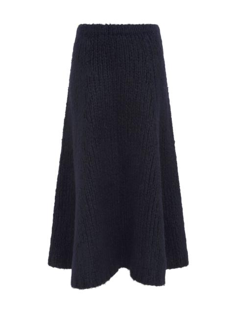 Peres Knit Midi Skirt in Dip Dye Sky Blue Welfat Cashmere