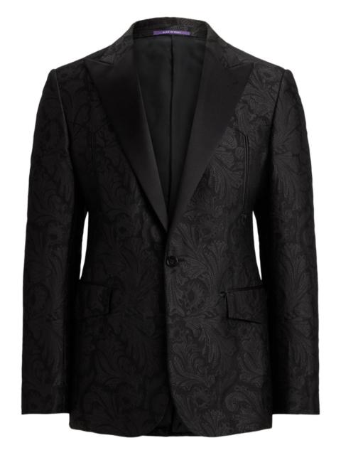 paisley-jacquard single-breasted blazer