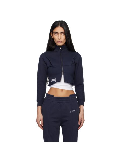 Navy Upside Down Zip Track Jacket