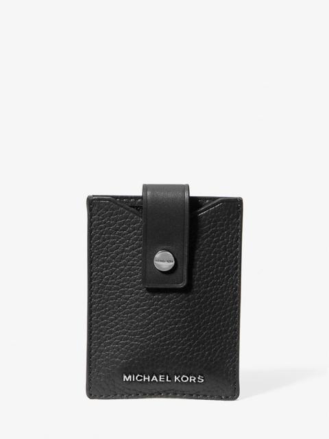 Hudson Pebbled Leather Snap Card Case