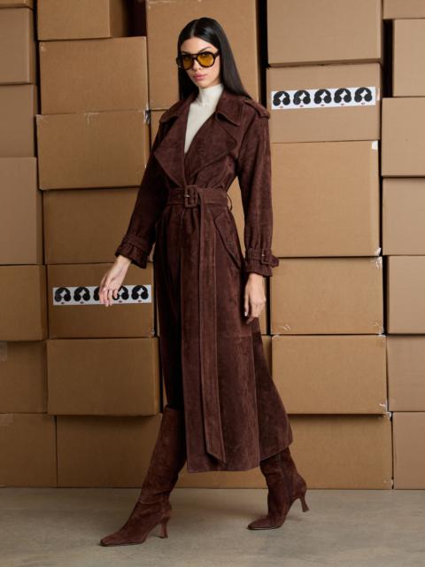 NEVADA SUEDE MAXI TRENCH COAT