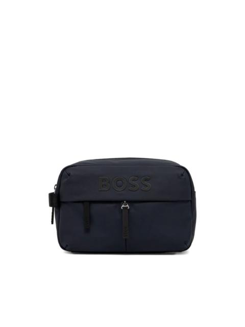 logo-embossed wash bag