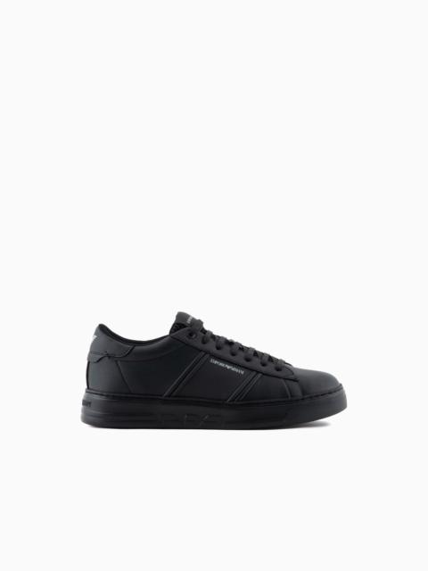 Leather sneakers with logo detail