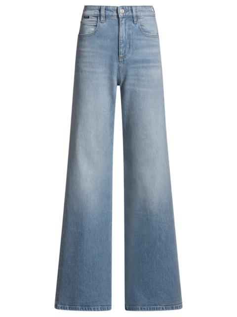 FLARED-LEG JEANS IN BLUE COMFORT-STRETCH DENIM