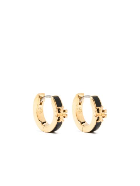 Kira enamel huggie hoop earrings