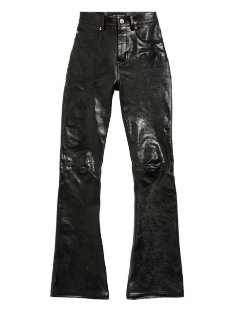 flared leather trousers