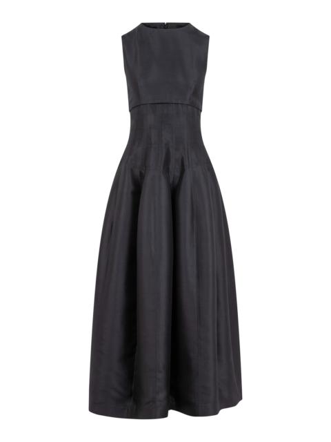 Estefania Silk Midi Dress black