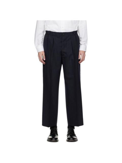 Navy Striped Trousers