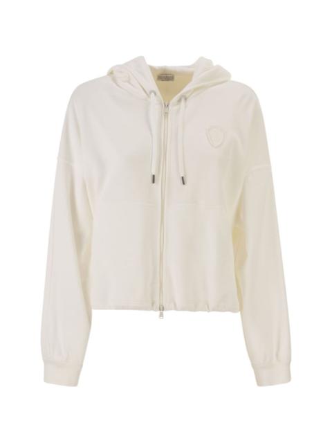 cotton jersey zip-up hoodie