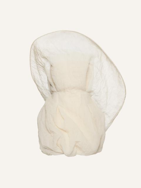 Strapless sculptural mini dress in beige