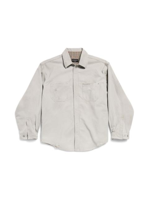 Men's Workwear Overshirt in Light Grey